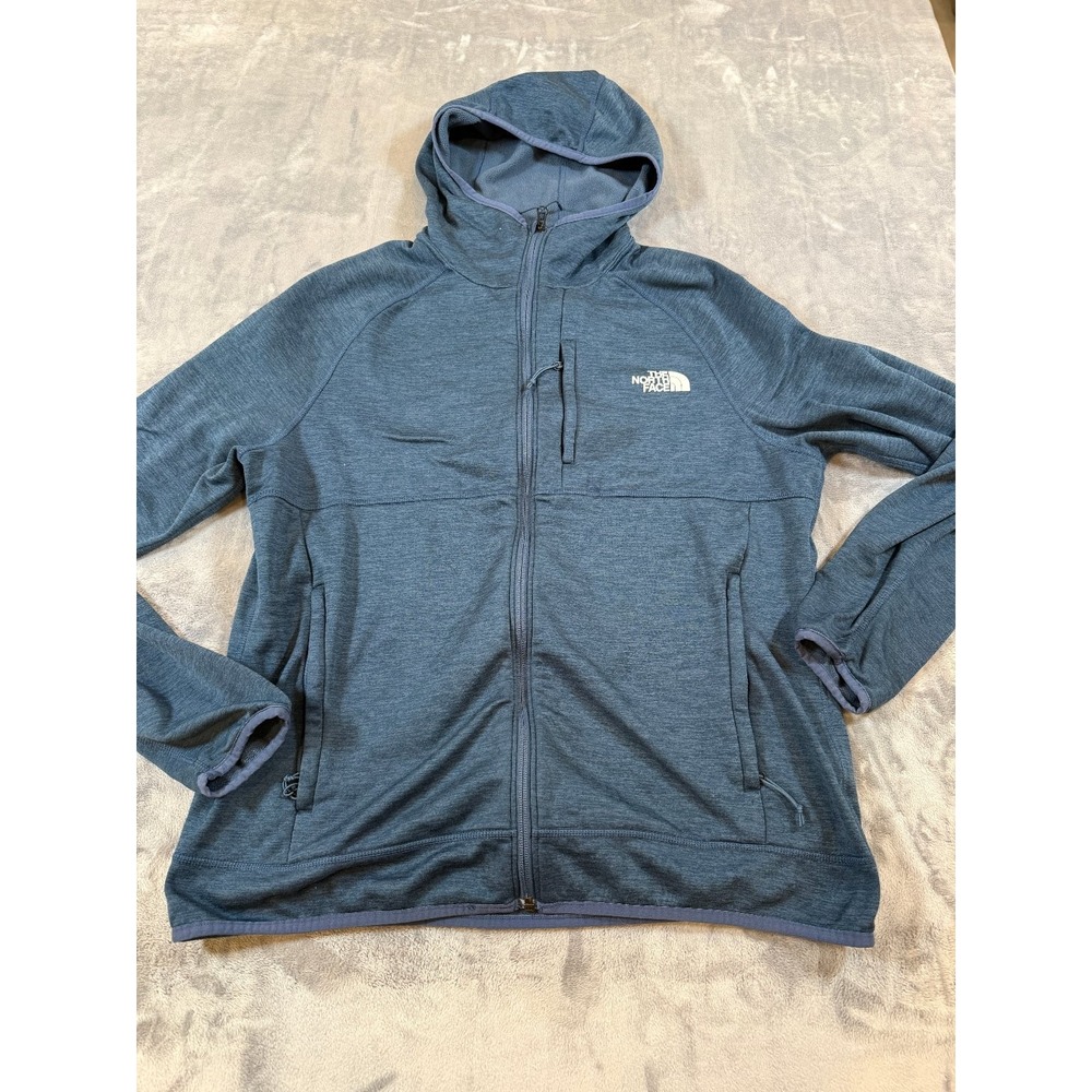 The North Face Men's Large L Full Zip Activewear Hoodie Jacket Blue Heather